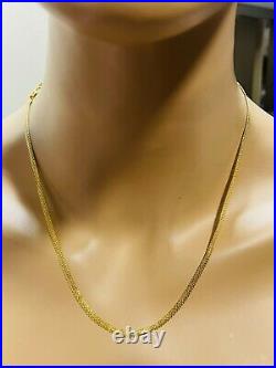 21K 875 Fine Saudi Gold Women's 20 Long Flat Chain Necklace 5.1g 3.2mm FastShip
