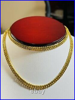 21K Fine 857 Yellow Gold Womens Curb Necklace With 20 Long 4mm 10.82g Fast-ship