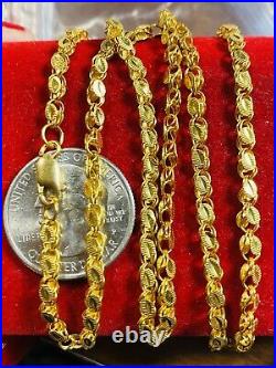 21K Fine 875 Saudi Gold Women's Damascus Necklace With 20 Long 3.2mm 11.62g
