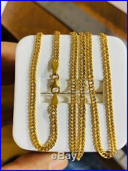 21K Fine Real Gold Womens Chain Necklace With 18 2.5mm USA Seller