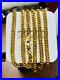 21K Fine Real Yellow Gold Cuban Mens Chain Necklace With 22 Long 4mm USA Seller