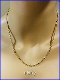 21K Fine Saudi Gold Womens Curb Chain Necklace With 20Long 3.2mm USA Seller 7g