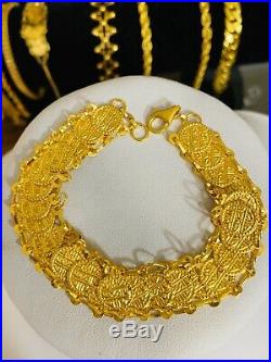 21K Gold Coin Womens Bracelet 7.5-8 Adjustable Medium/Large USA Seller
