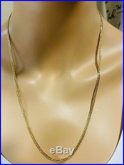 21K Saudi 875 Gold Fine Mens Cuban Necklace With 24 Long Chain 3.2mm 6.8g