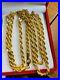 21K Saudi 875 Gold Fine Mens Rope Necklace With 22 Long Chain 3.2mm USA Seller