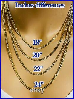 21K Saudi 875 Gold Fine Mens Womens Rope Necklace With 22 Long Chain 4mm 9.8g