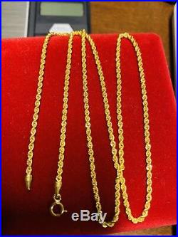 21K Saudi Gold Rope Necklace With 20 Long