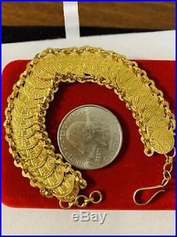 21K Saudi Gold Womens Coins Bracelet 7 small /medium