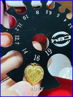 21K Yellow Gold 875 Fine Damascus Heart Womens Bracelet Fits 7 11.17g 4-16mm