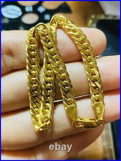 21K Yellow Gold Fine Mens Womens Cuban Bracelet 8 Long 8.3g 6mm Wide Fast-ship
