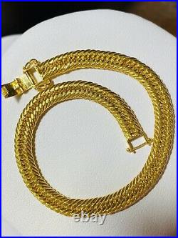 21K Yellow Gold Fine Mens Womens Cuban Bracelet 8 Long 9.8g 6mm Wide Fast-ship