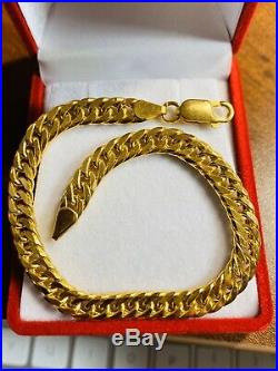 21K Yellow Saudi Gold Fine Unisex Mens Womens Bracelet 8 6.5mm USA Seller
