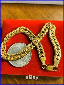 21K Yellow Saudi Gold Fine Unisex Mens Womens Bracelet 8 6.5mm USA Seller