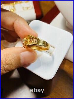 22Ct Saudi 916 Yellow Gold Mens Womens Ring FITS 8.5'- 9 USA SELLER 4.85 grams