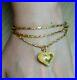 22K 916 Fine Yellow Gold Chain Necklace Puff Heart Pendant 18 2 mm 11 gramms