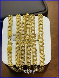 22K 916 Fine Yellow Real Gold 22 Mens Womens Curb Chain Necklace 11.96g 5mm