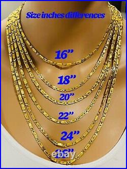 22K 916 Fine Yellow Real Gold Mens Baht Chain Necklace With 26 Long 13.97g 4mm
