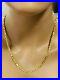 22K 916 Fine Yellow Real Gold Mens Womens Baht Necklace With 22 Long 11.4g 4mm