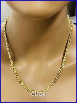 22K 916 Fine Yellow Real Gold Mens Womens Baht Necklace With 22 Long 12.7g 4mm