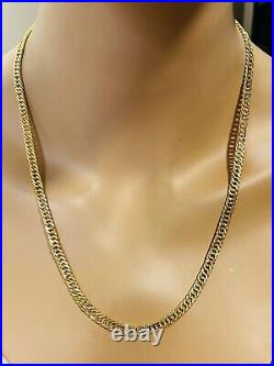 22K 916 Fine Yellow Real Gold Mens Womens Cuban Necklace 22 Long 5.5mm 19.02g