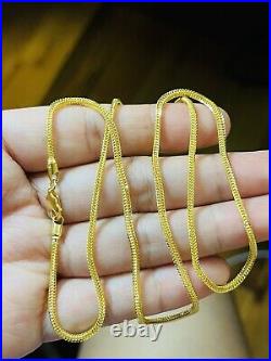 22K 916 Fine Yellow Real Gold Mens Womens Snake Necklace 22 Long 2.5mm 10.07g