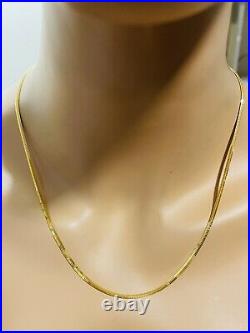 22K 916 Fine Yellow Real Gold Womens Snake Chain Necklace 20 Long 6.52g 2.5mm