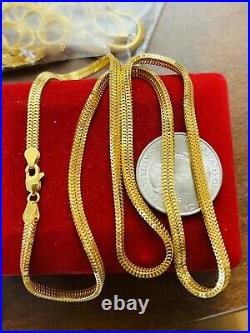 22K 916 Fine Yellow Real Gold Womens Snake Chain Necklace 22 Long 3.5mm 13.26g