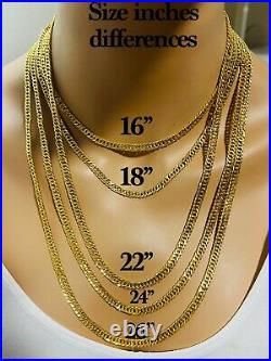 22K 916 Fine Yellow Real UAE Gold 18 long Womens Curb Necklace 12.5grams 5.5mm