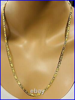 22K 916 Fine Yellow Real UAE Gold 24 Long Mens Womens Baht Necklace 5mm 13.07g