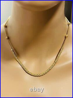 22K 916 Fine Yellow Saudi Gold 18 Long Beautiful Womens Necklace 14.8g 2/5mm
