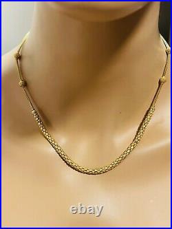 22K 916 Fine Yellow Saudi Gold 18 Long Beautiful Womens Necklace 14.8g 2/5mm