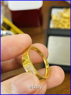 22K 916 Fine Yellow Saudi Gold Mens Women's Band Engage Ring Fits 9.5-10 3.44g