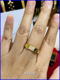 22K 916 Fine Yellow Saudi Gold Mens Women's Band Engage Ring Fits 9.5-10 3.44g