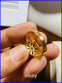 22K 916 Fine Yellow Saudi Gold Mens Women's Ring Size 9 USA Seller 4.85g