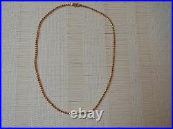 22K 916 Yellow 13.1 gm Gold Baht Chain Womens Bead Necklace 17 7/8