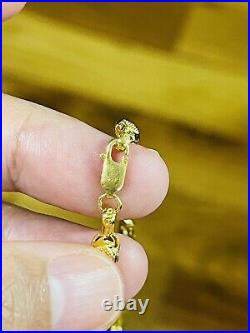 22K 916 Yellow Fine Saudi Gold 8 Mens Womens Damascus Bracelet 5mm 5.86grams