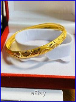 22K 916 Yellow Gold Fine Womens Bangle Fits Small/Med 6-7 8mm USA Seller
