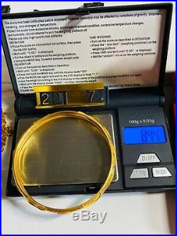 22K 916 Yellow Gold Fine Womens Bangle Fits Small/Med 6-7 8mm USA Seller