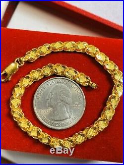 22K 916 Yellow Gold Fine Womens Bracelet Fits 7.2 5mm USA Seller