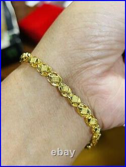 22K 916 Yellow Saudi Gold Fine 8.5 Long Mens Damascus Bracelet 5.5mm 6.59 Grams