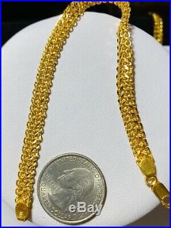 22K Fine 916 Solid Gold Mens Womens Bracelet 7.8 Long 6.5mm USA Seller