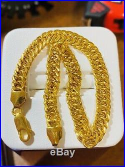 22K Fine 916 Solid Gold Real Curb Mens Womens Bracelet 8 Long 6.5mm USA Seller