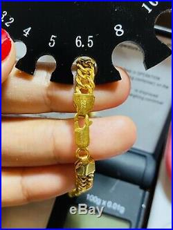 22K Fine 916 Solid Gold Real Curb Mens Womens Bracelet 8 Long 6.5mm USA Seller