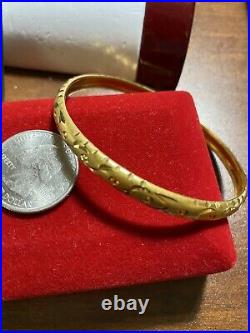 22K Fine 916 Solid Gold Real Womens Bangle Fits 20/21cm Large 6mm Wide 8.81g
