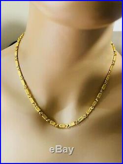 22K Fine 916 Yellow Gold Baht Womens Necklace With 19 Long USA Seller 4mm