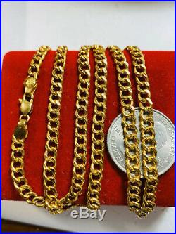 22K Fine 916 Yellow Gold Mens Cuban Necklace With 24 Long 5mm USA Seller