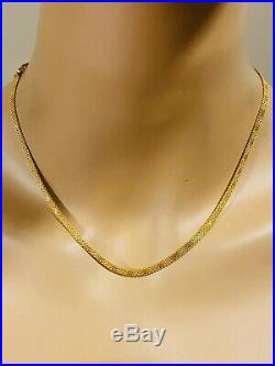 22K Fine 916 Yellow Gold Womens Necklace With 18 Long USA Seller 4mm