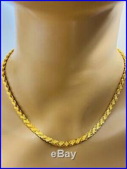 22K Fine Gold Damascus Womens Chain Necklace With 18 5mm USA Seller