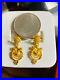 22K Fine Yellow Solid Saudi Gold Set Dangle Earring USA Seller