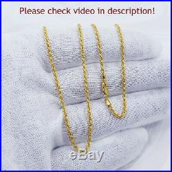 22K Genuine Gold Chain Rope Necklace 15.8 Hallmark 916 LIGHT WEIGHT 1.7mm Thick